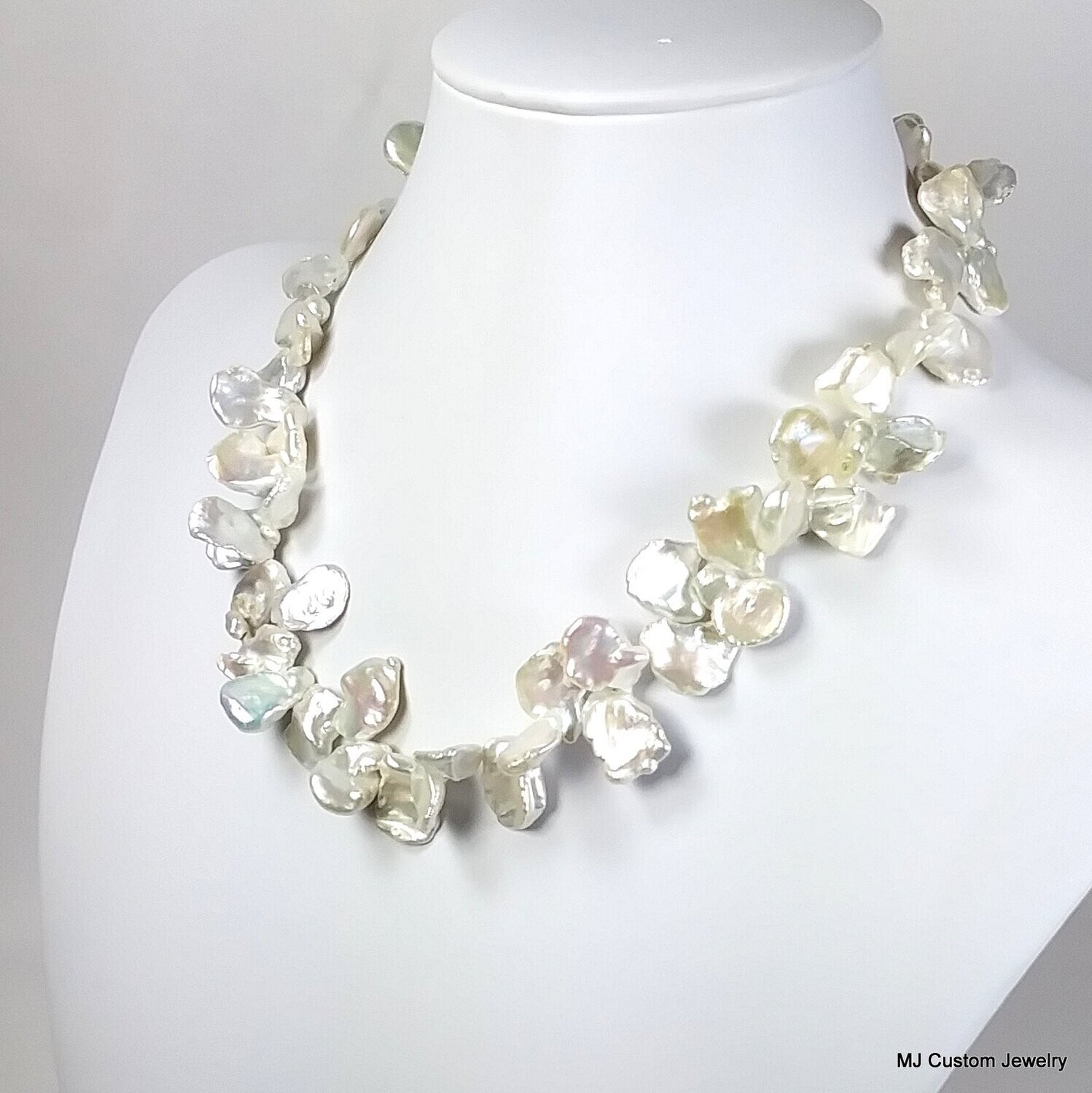 White Freshwater Keshi Pearl Necklace