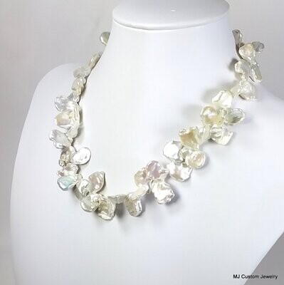 White Freshwater Keshi Pearl Necklace