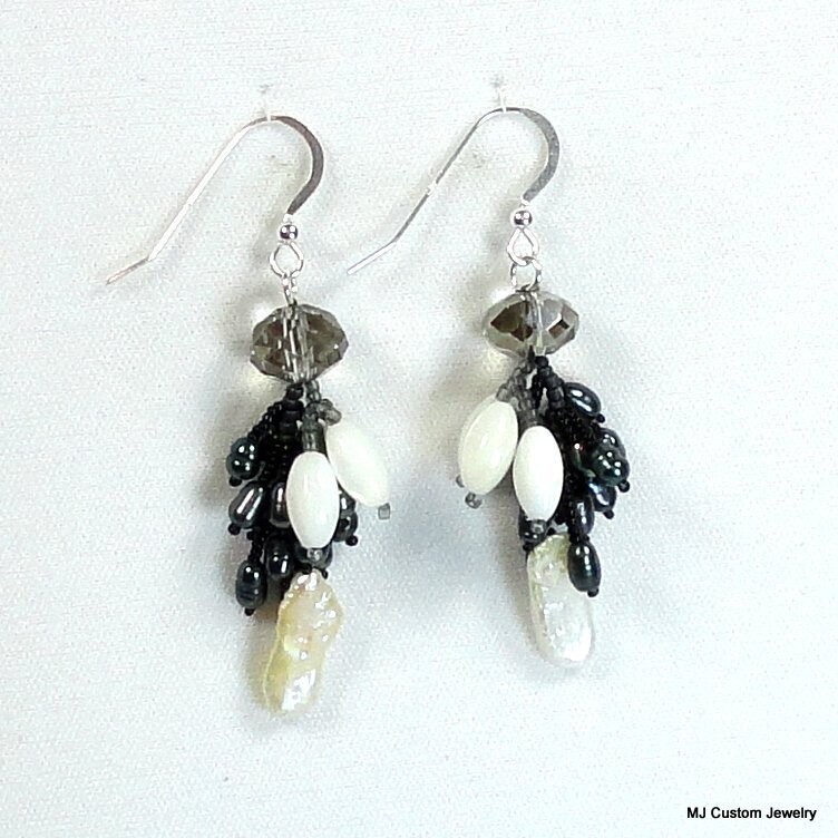 FW Pearl & Mother of Pearl Venetian Style Earrings