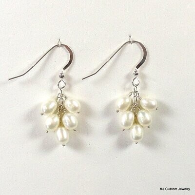 Freshwater Pearl Petite Dangle Cluster Earrings