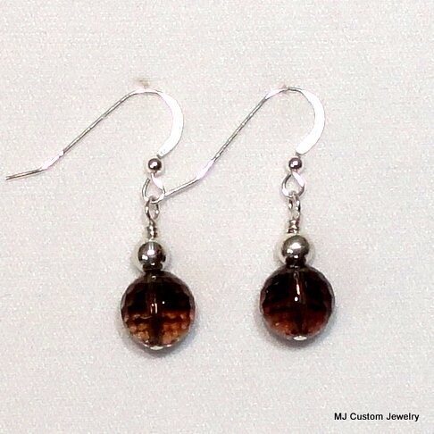 Smoky Quartz Faceted Gemstone Earrings