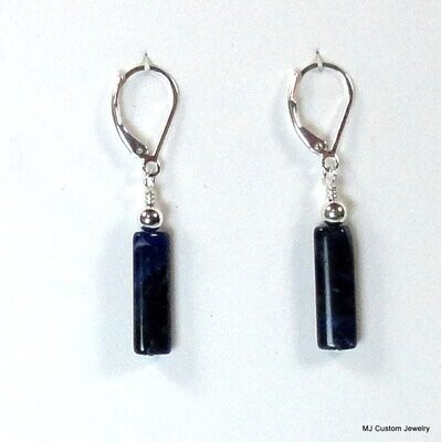 Sodalite Gemstone Column Earrings