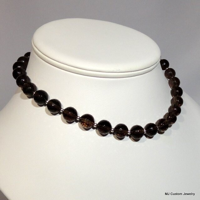 Smoky Quartz Faceted Gemstone Necklace