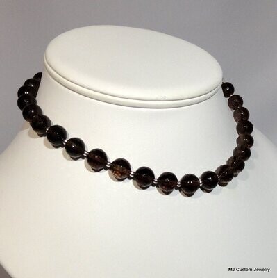 Smoky Quartz Faceted Gemstone Necklace