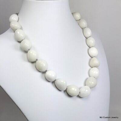 White Agate Chunky Nugget Necklace
