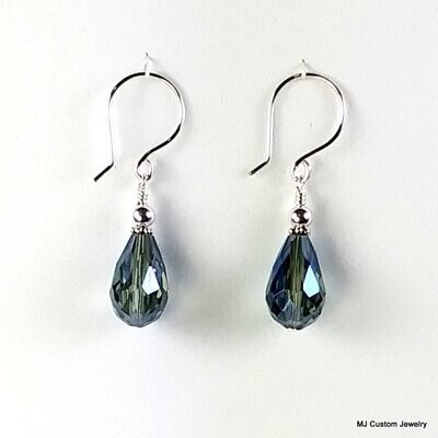 London Blue Crystal Teardrop Earrings