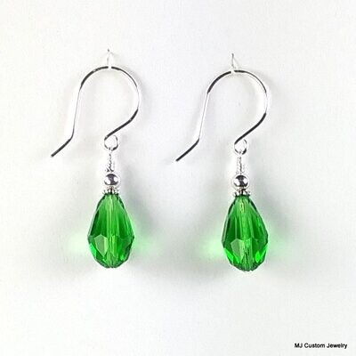 Green Crystal Teardrop Earrings