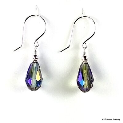 Rainbow Iris Crystal Teardrop Earrings