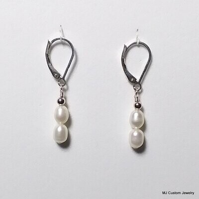 Freshwater Pearl Stacked Double Earrings