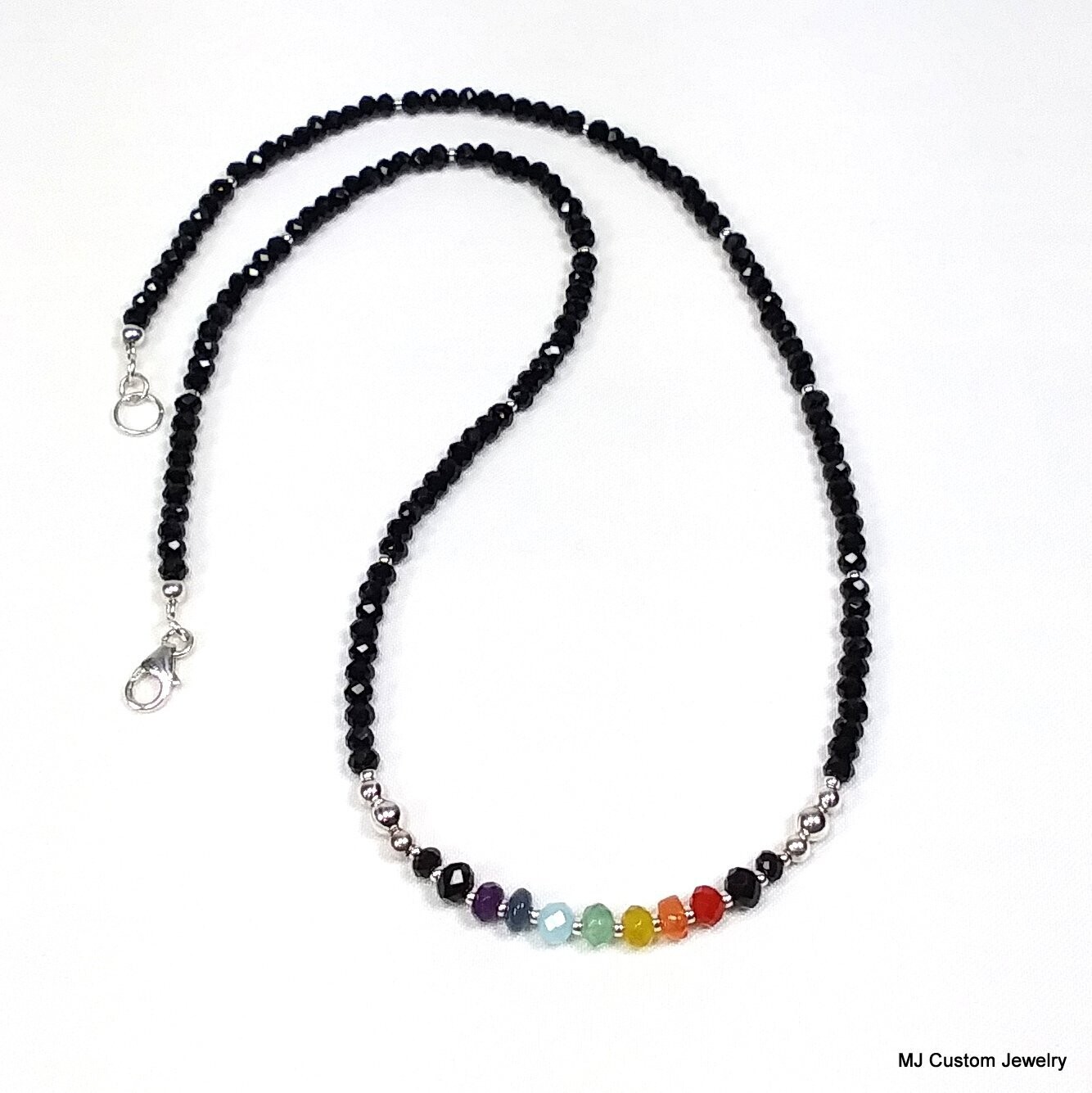 Tiny Multi-gemstone & Crystal 7 Chakras Necklace