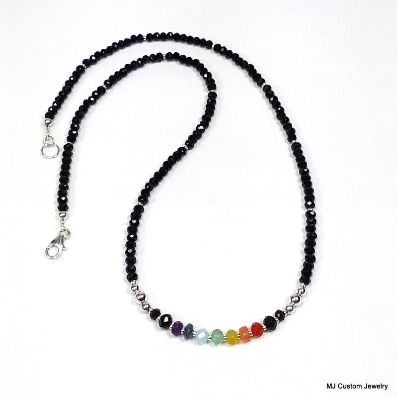 Tiny Multi-gemstone & Crystal 7 Chakras Necklace
