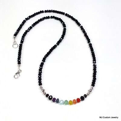 Tiny Multi-gemstone & Crystal 7 Chakras Necklace