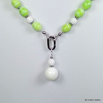 Lime Porcelain Necklace w/ Removable White Pendant