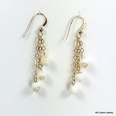 Mother of Pearl 14k GF Chain Dangle Earrings