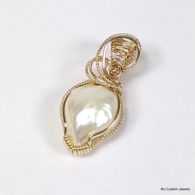 Baroque FW Pearl 14k GF Wire Wrapped Pendant