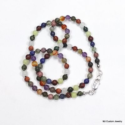 Multi-gemstone Simple Strand Necklace