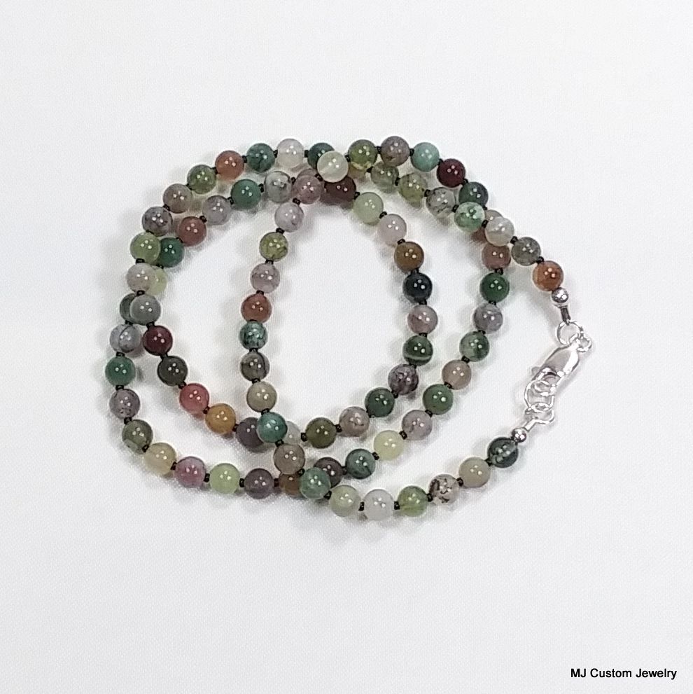 Indian Agate Simple Strand Necklace