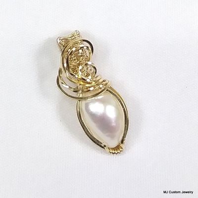 Baroque FW Pearl 14k GF Wire Wrapped Pendant