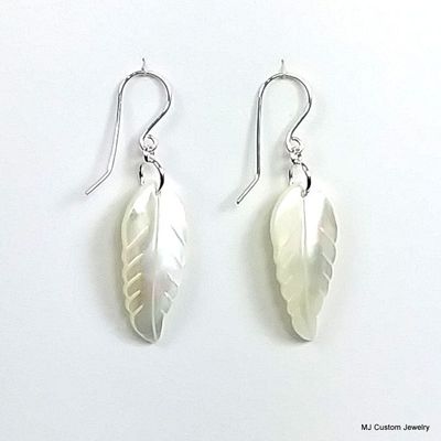 Mother of Pearl Long Leaf Earrings