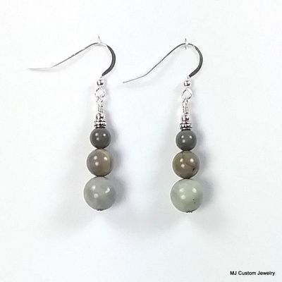 Picasso Jasper Stacked Triple Gemstone Earrings