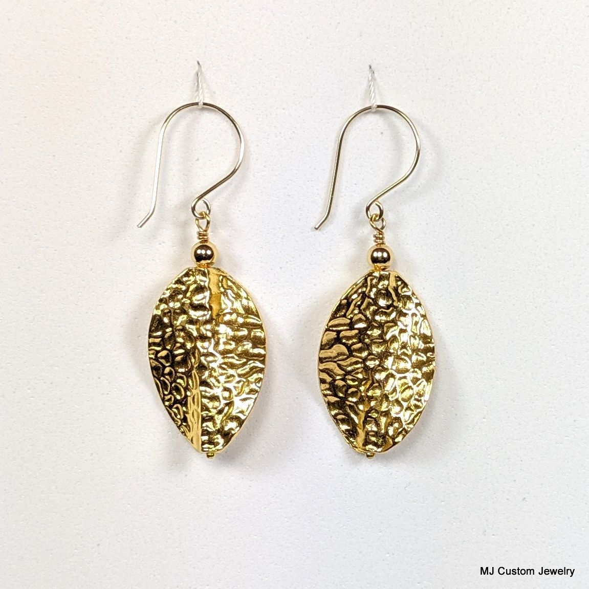 Simply Gold – Hammered Twisted Oval 14k GF Earrings