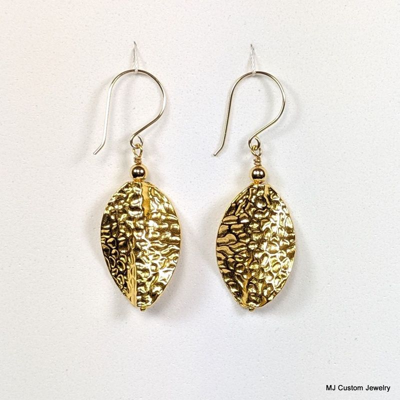 Simply Gold – Hammered Twisted Oval 14k GF Earrings