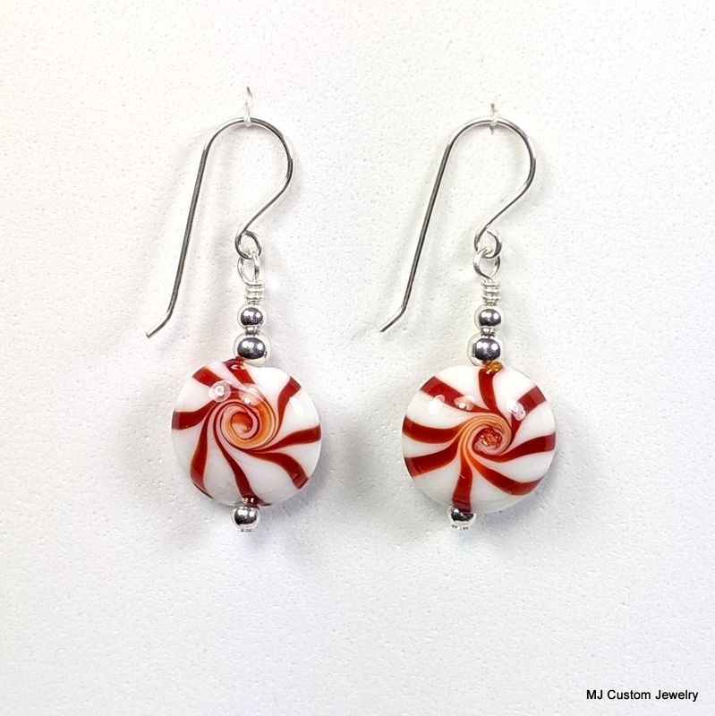 Peppermint Candy Holiday Earrings