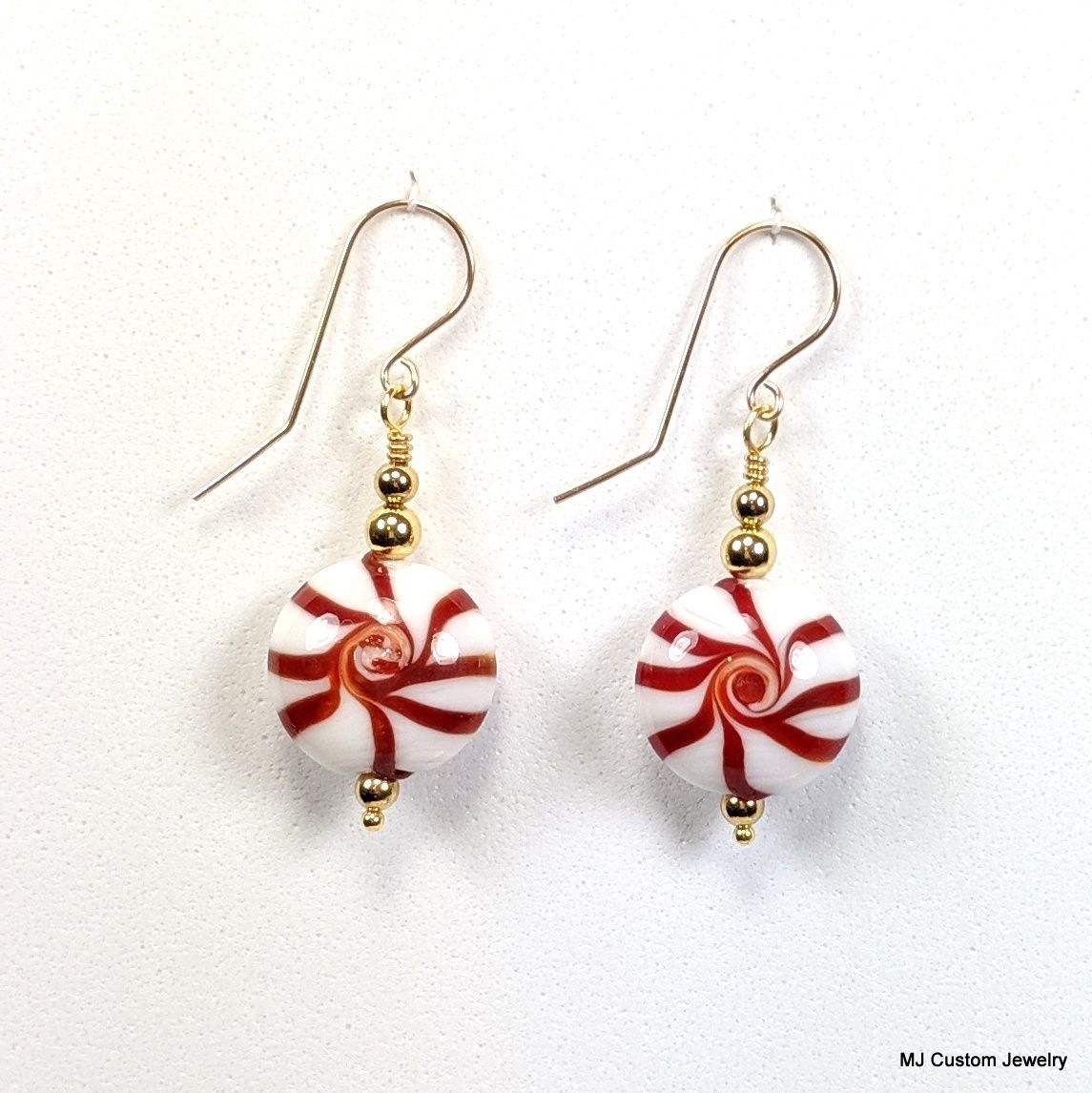 Peppermint Candy 14k Earrings