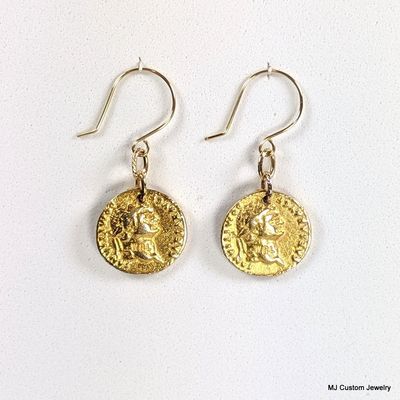 Simply Gold – Ancient Roman Coin 14k GF Earrings
