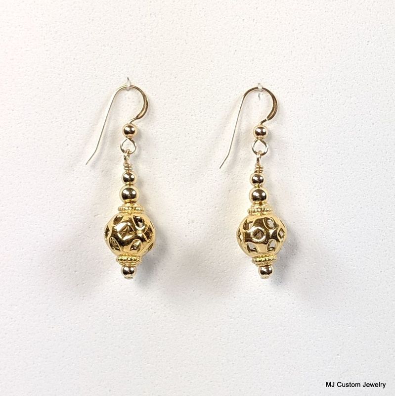 Simply Gold – Gold Vermeil Lantern 14k GF Earrings