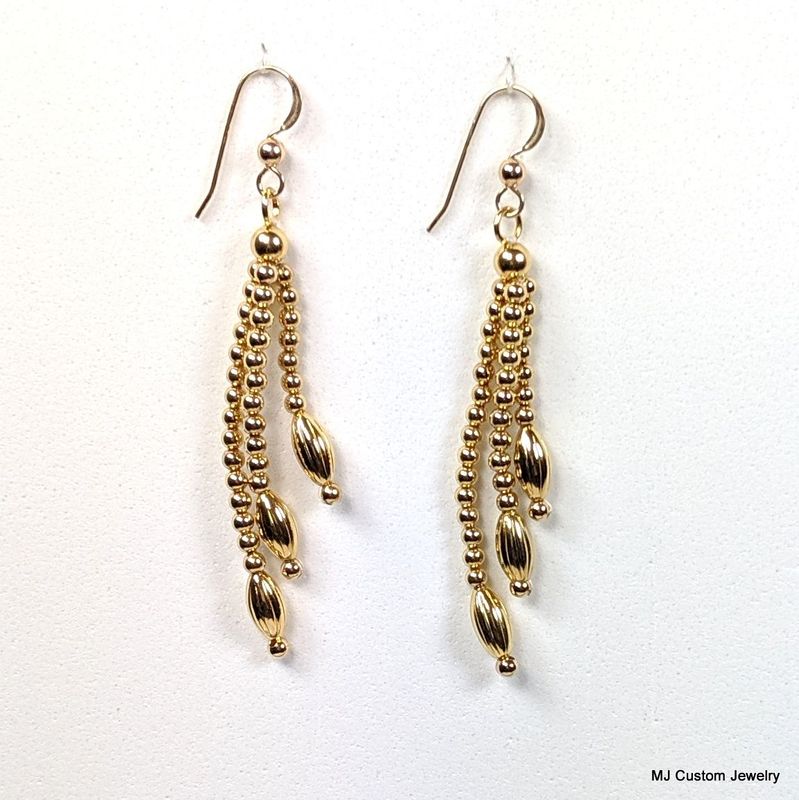 Simply Gold – Balls & Melons 14k GF Waterfall Earrings