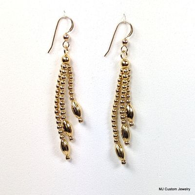 Simply Gold – Balls & Melons 14k GF Waterfall Earrings