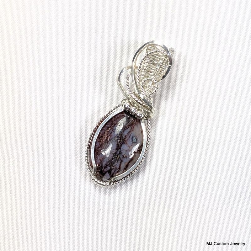 Pietersite & Silver Beads Wire Wrapped Pendant