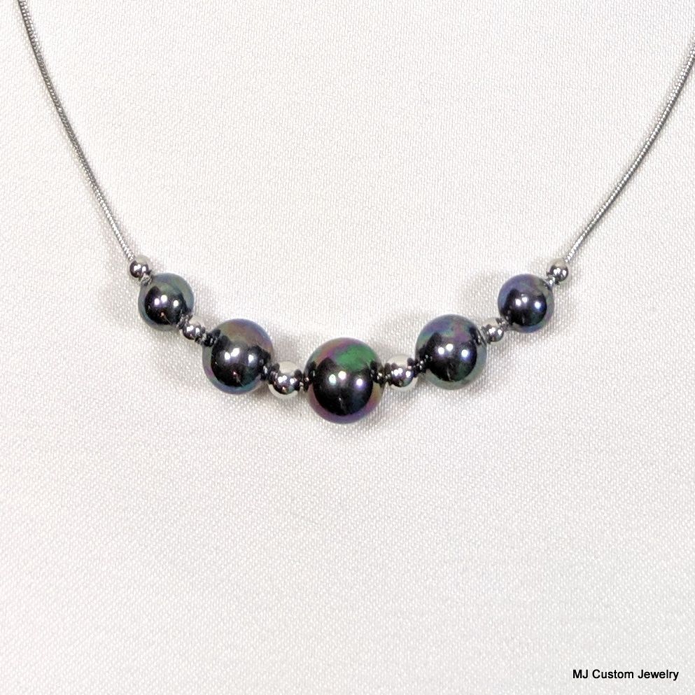 Peacock Shell Pearl Adjustable Add-a-Bead Necklace