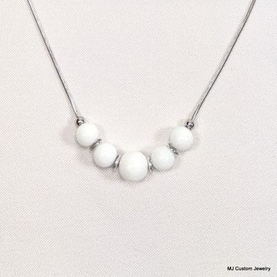 White Jade Adjustable Add-a-Bead Necklace