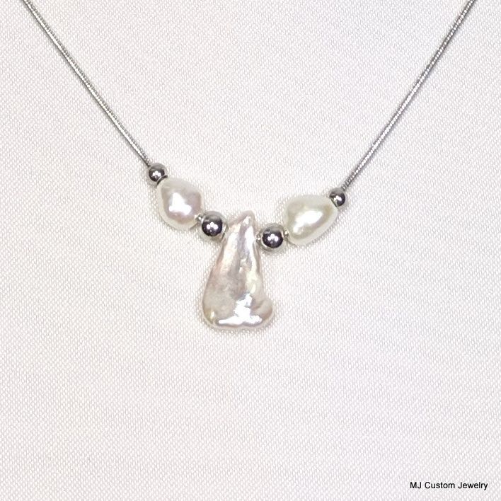 Keshi & Baroque Pearl Adjustable Add-a-Bead Necklace