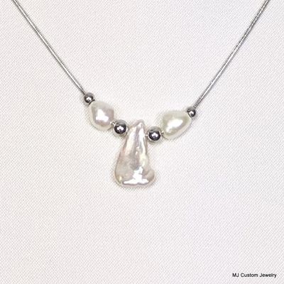 Keshi & Baroque Pearl Adjustable Add-a-Bead Necklace