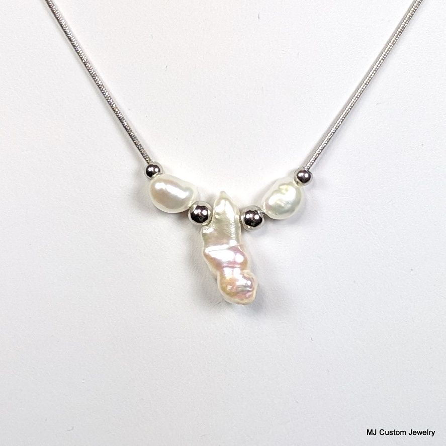 Keshi & Baroque Pearl Adjustable Add-a-Bead Necklace Keshi & Baroque Pearl Adjustable Add-a-Bead Necklace