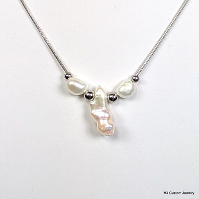 Keshi & Baroque Pearl Adjustable Add-a-Bead Necklace