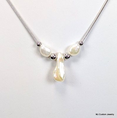 Keshi & Baroque Pearl Adjustable Add-a-Bead Necklace