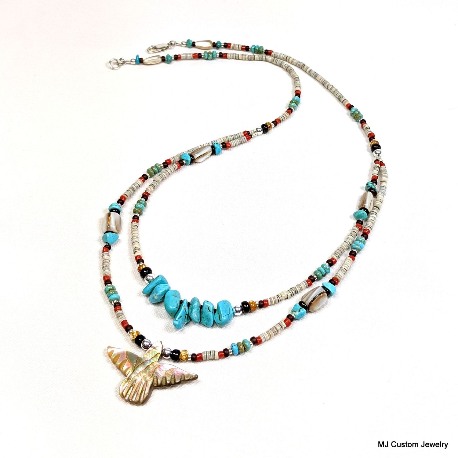 Fetish & Treasures Necklace with Abalone Eagle Pendant
