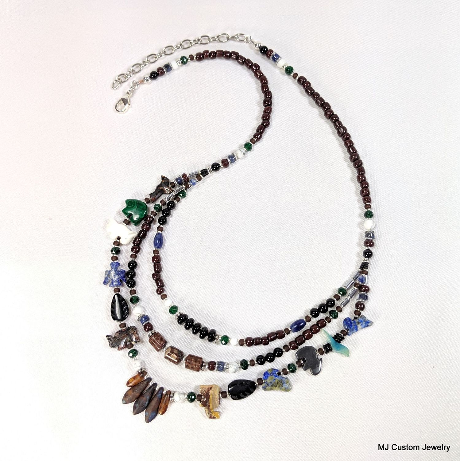 Animal Fetish & Treasures Triple Bib Necklace