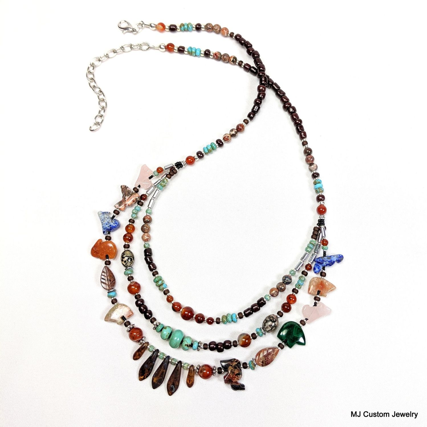 Animal Fetish & Treasures Triple Bib Necklace
