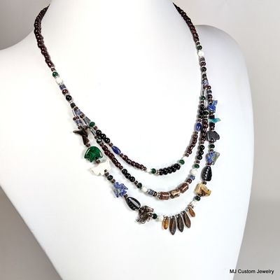 Animal Fetish & Treasures Triple Bib Necklace