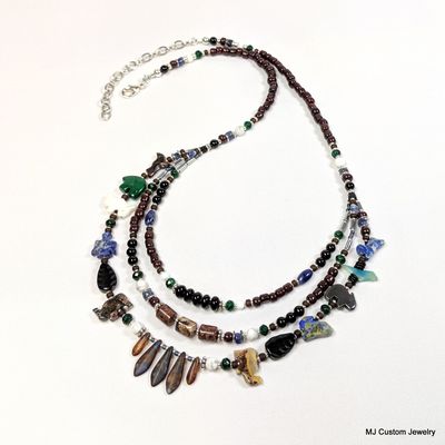 Animal Fetish & Treasures Triple Bib Necklace