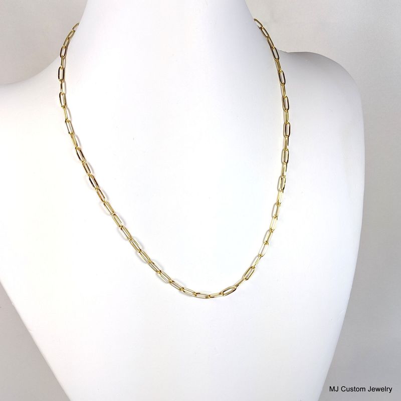 Simply Gold – Dainty Gold PVD Paperclip Chain Necklace – 20”
