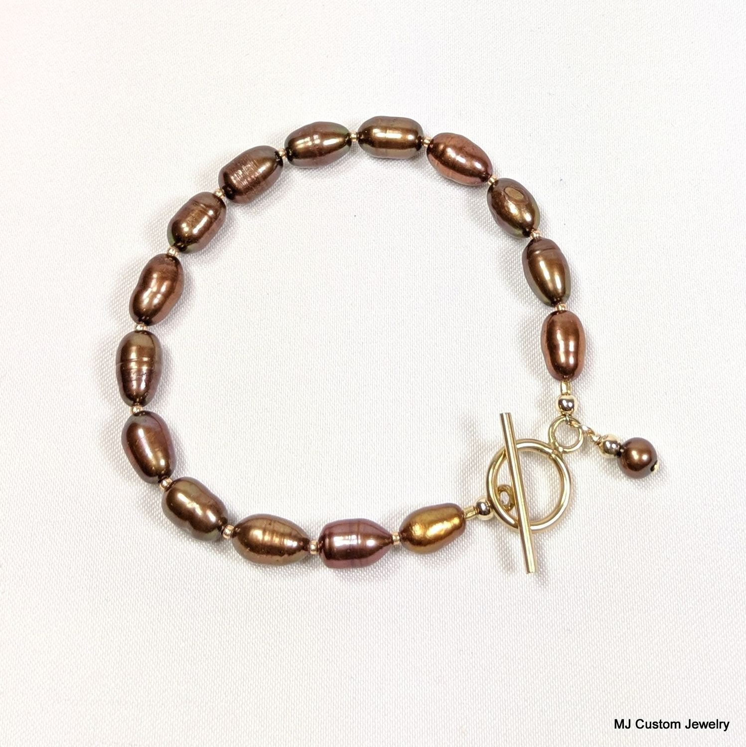 Bronze Freshwater Pearl 14k GF Bracelet