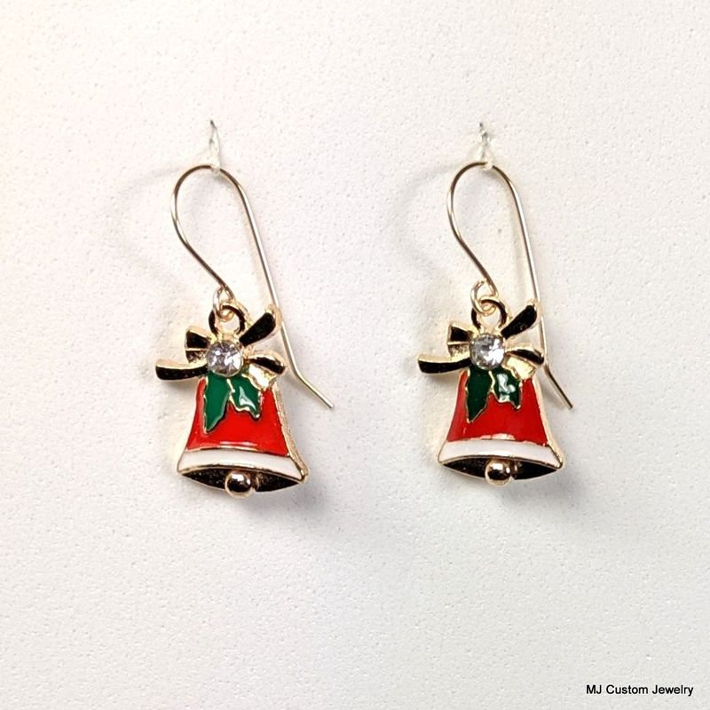 Christmas Bell 14k Holiday Earrings