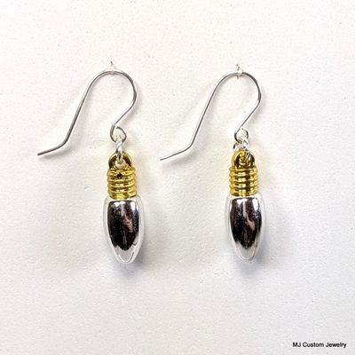 Silver & Gold Christmas Light Bulb Earrings Silver & Gold Christmas Light Bulb Earrings