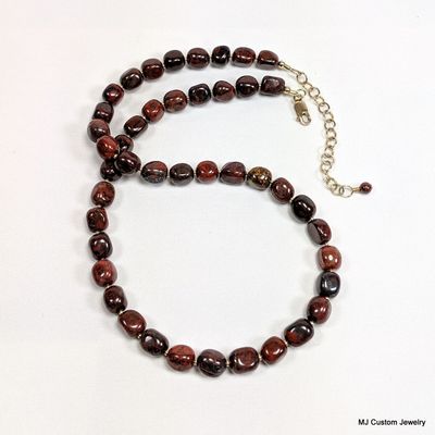 Brecciated Jasper Tumbled Nuggets 14k GF Necklace Brecciated Jasper Tumbled Nuggets 14k GF Necklace